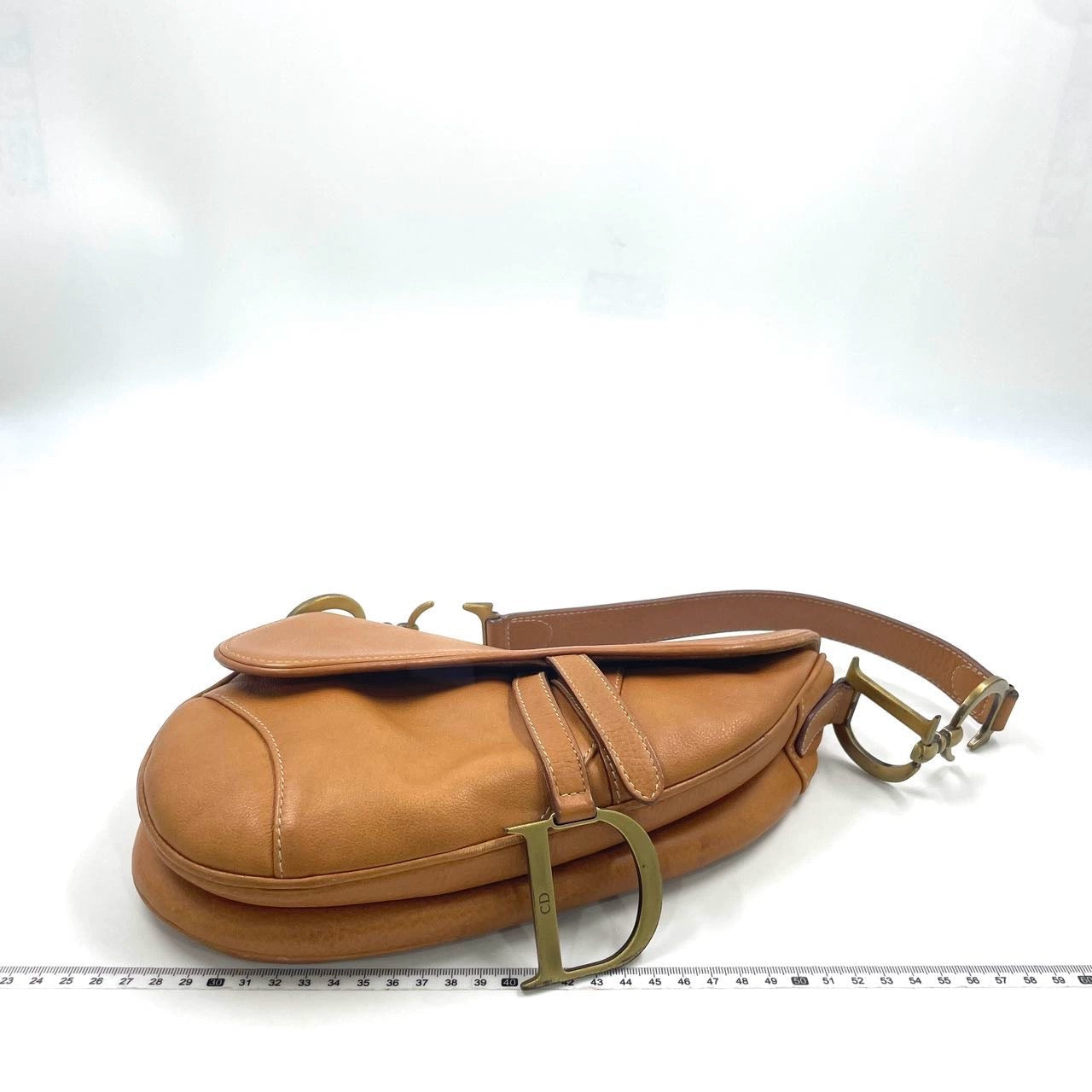 Dior Saddle Tan Calfskin Hardware Shoulder Bag Leather Brown