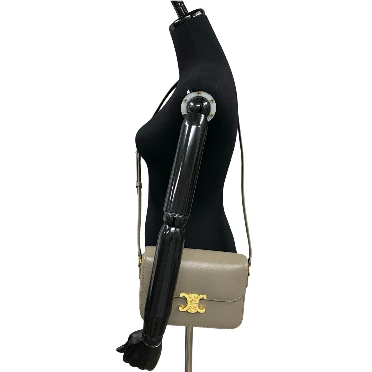 Shoulder Bag Gray Triomphe Metal Classic Triomphe Leather Logo