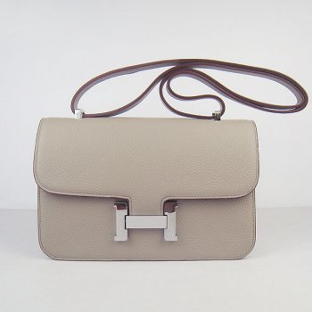 Hermes Luxury Constance Cm Togo Bag Grey Leather Silver Travel Bag