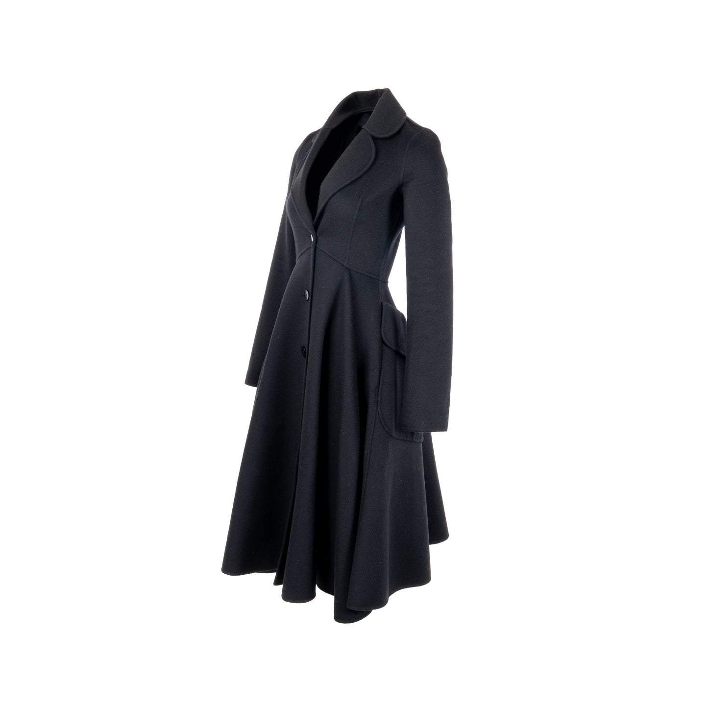 Dior Size Long Coat Wool Handbag Black Travel Bag