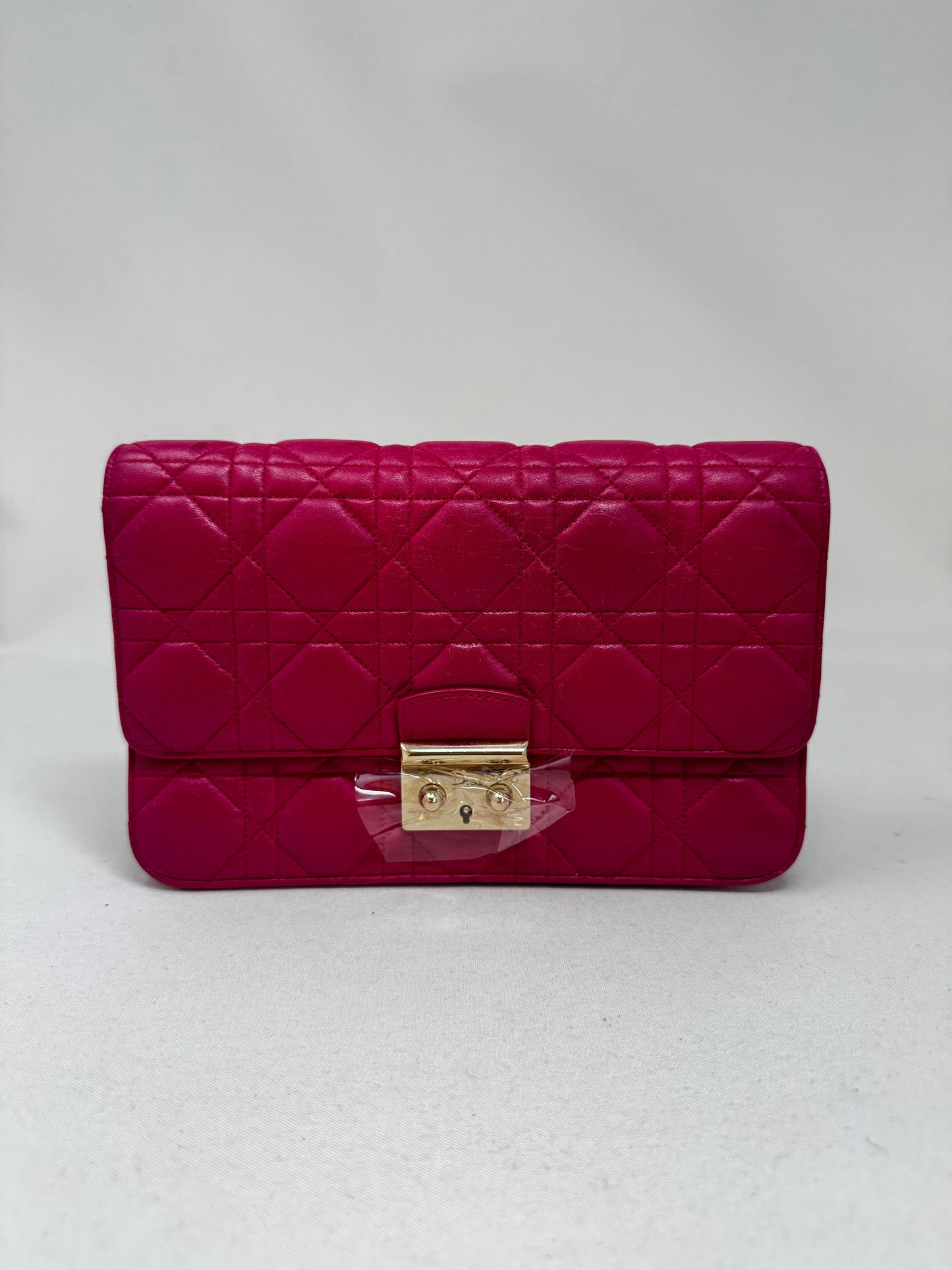 Dior Handbag Cannage Miss Promenade Pouch Fuchsia BJ1-04 Lambskin