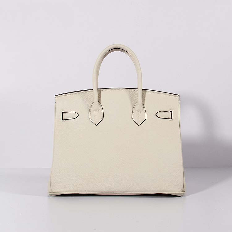 Hermes Luxury Cm Birkin Bag Togo With Strap Leather Beige Travel Bag