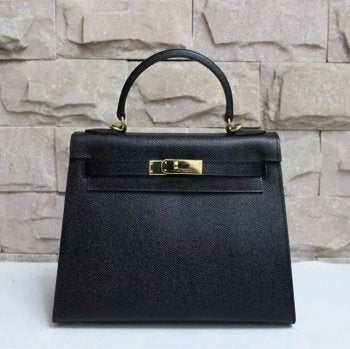 Hermes Luxury Kelly Cm Epsom Handbag Leather Black Travel Bag