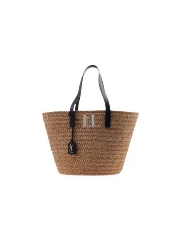 YSL Saint Laurent Saint Laurent Trending Panier Basket Tote Bag Raffia Black