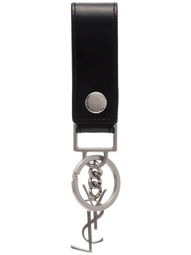 YSL Saint Laurent Luxury Trending Key Holder Handbag Leather Monogram Black Key Chain 0Sx0E 1000 1