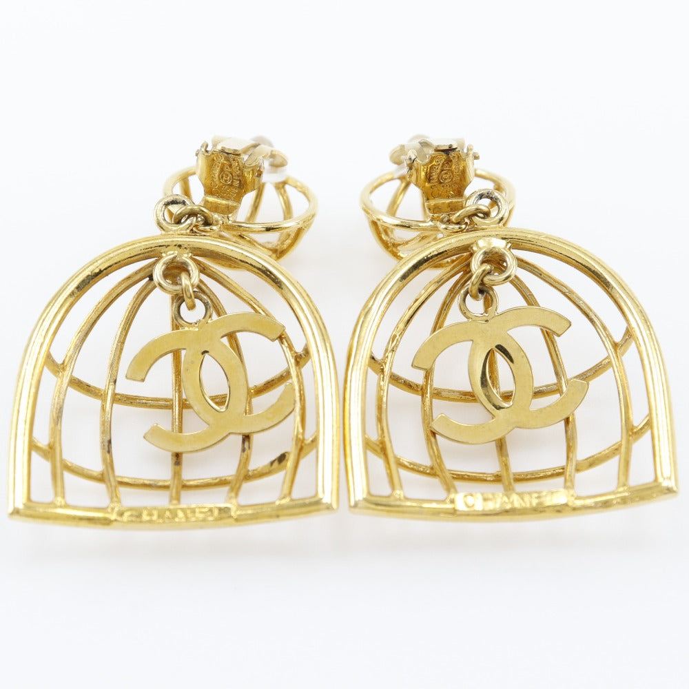 Chanel Birdcage Earrings Gold Plated Jewelry