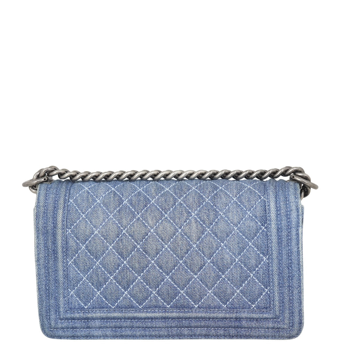 Chanel Boy Old Handbag Denim Blue