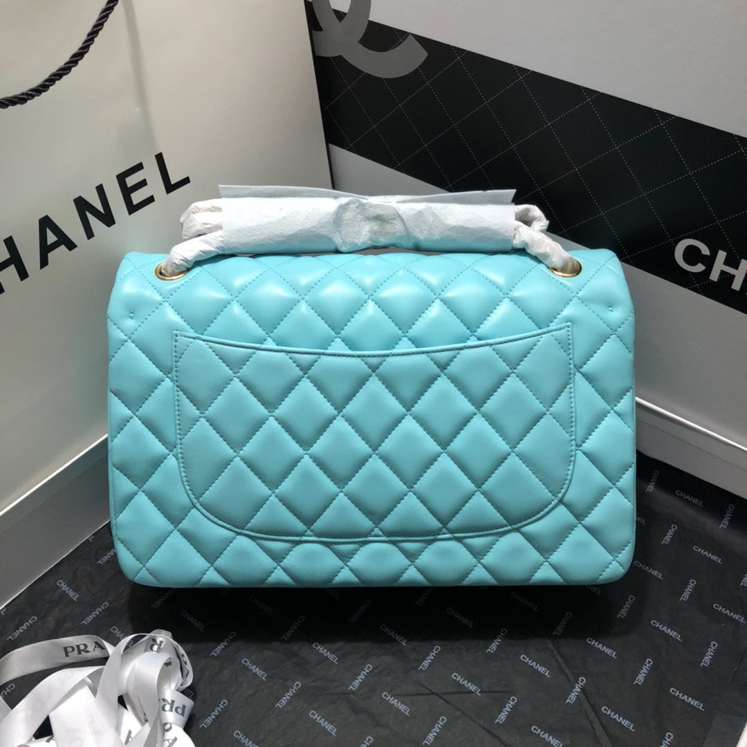 Chllarge Classic Handbag Hardware For Women Handbags Blue Gold Shoulder Bag