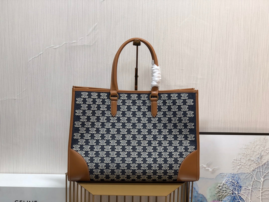 Top Quality Horizontal Cabas In Textile With Denim Travel Bag 17In43Cm 1481