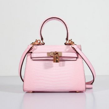 Hermes Luxury Kelly Cm Lizard Bag Leather Pink Travel Bag