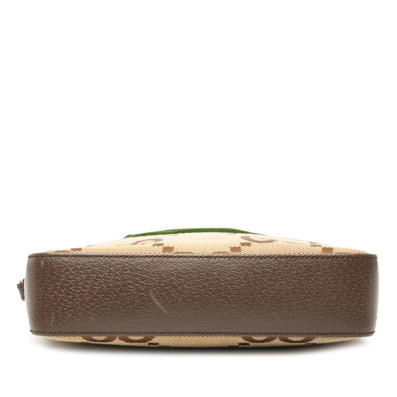Gucci Jumbo Shoulder Bag Leather Canvas