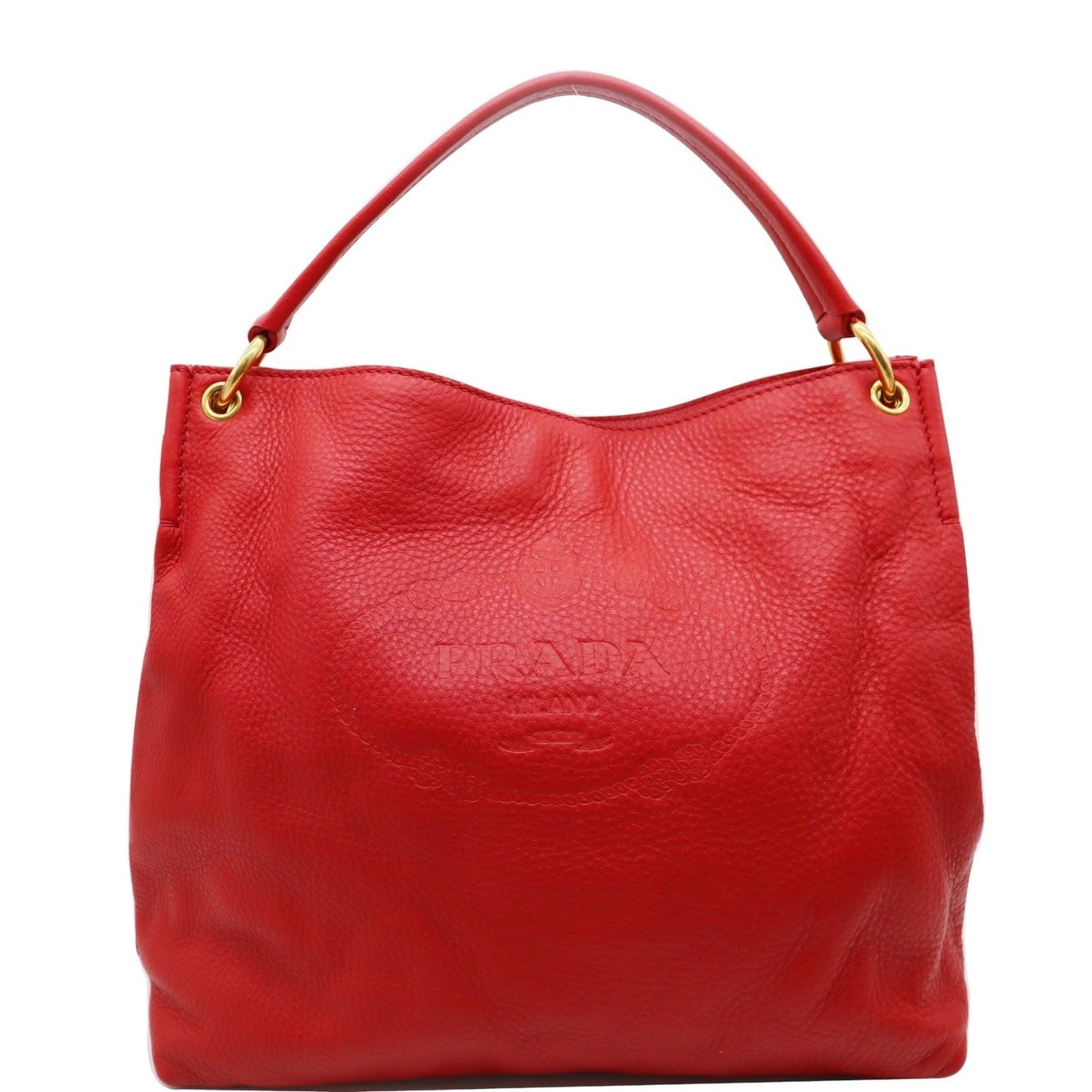 Prada Phenix Hobo Bag Leather Vitello Red