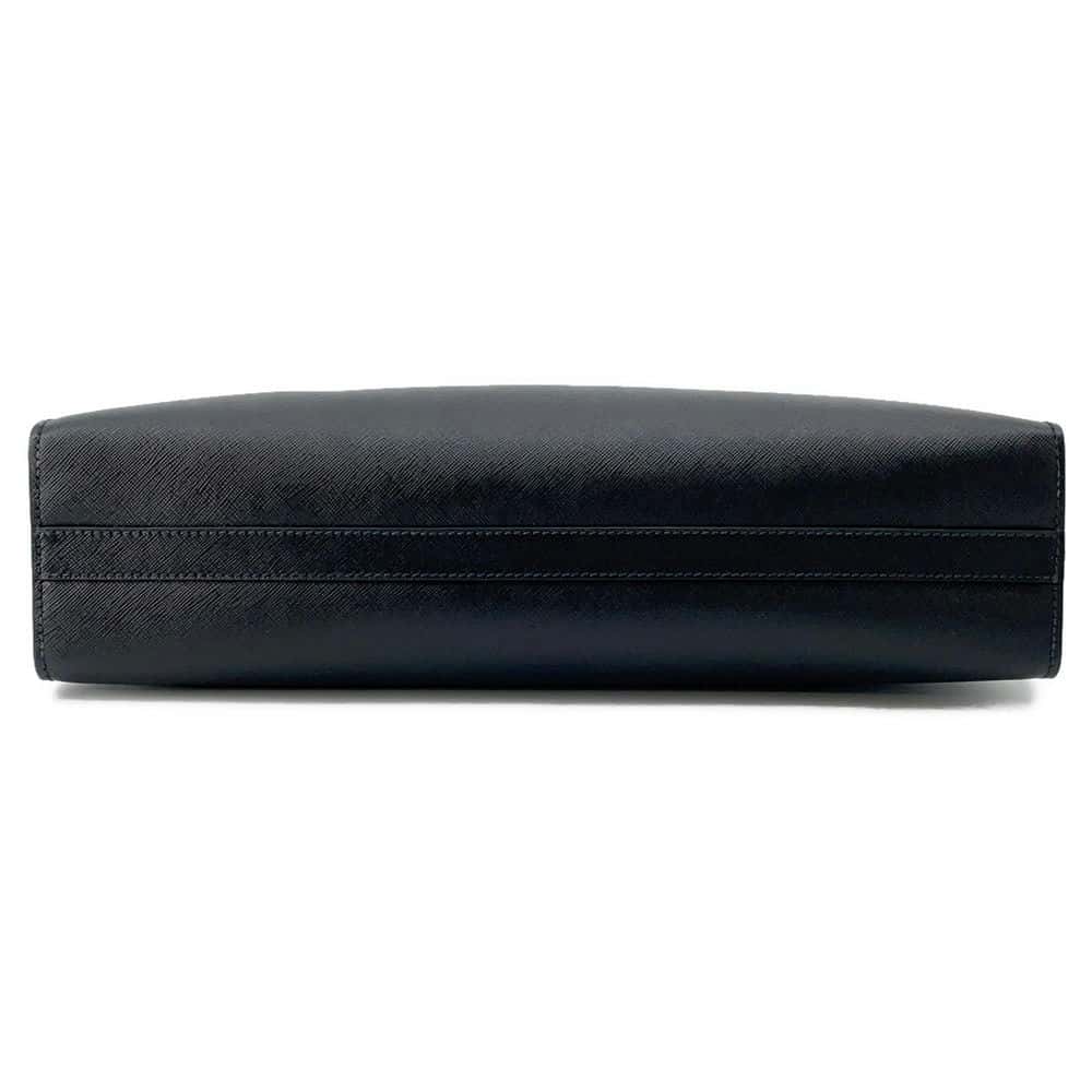 Prada Briefcase Leatherleather Luxury Handbag Saffiano Black Travel Bag