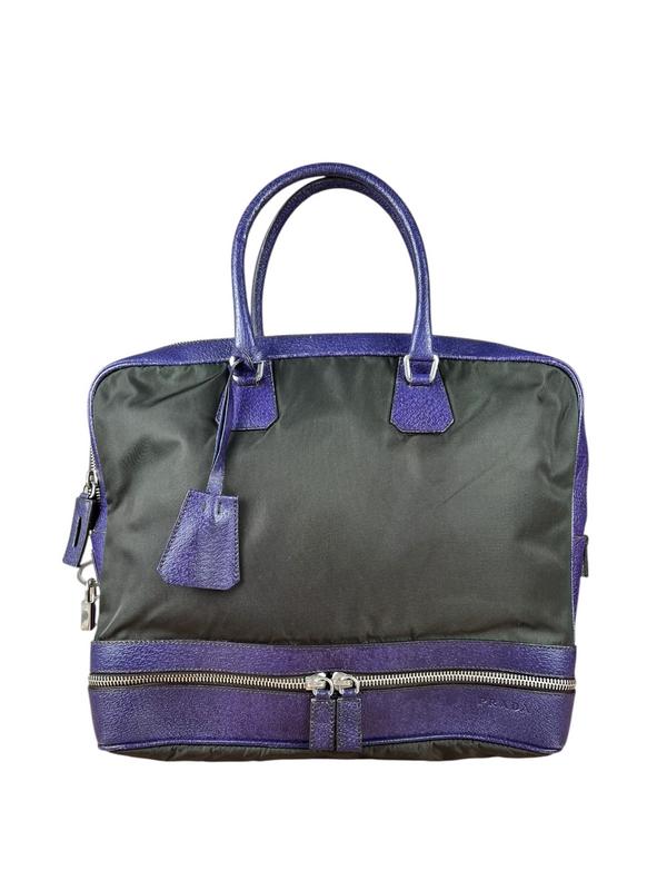 Prada Handbag Tessuto Bag Purple Top Handle