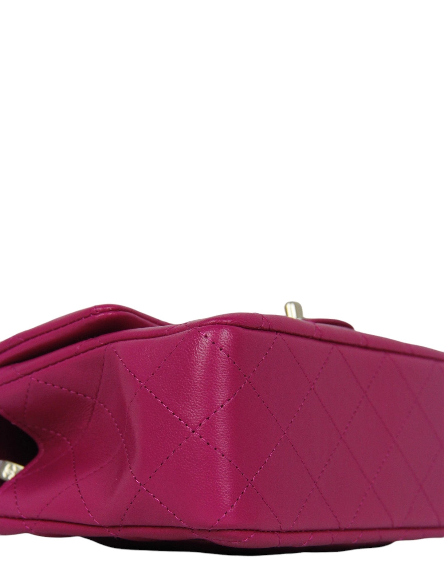 Chanel NWT '24 Fuchsia Lambskin Quilted Mini Top Handle Rectangular Flap Bag