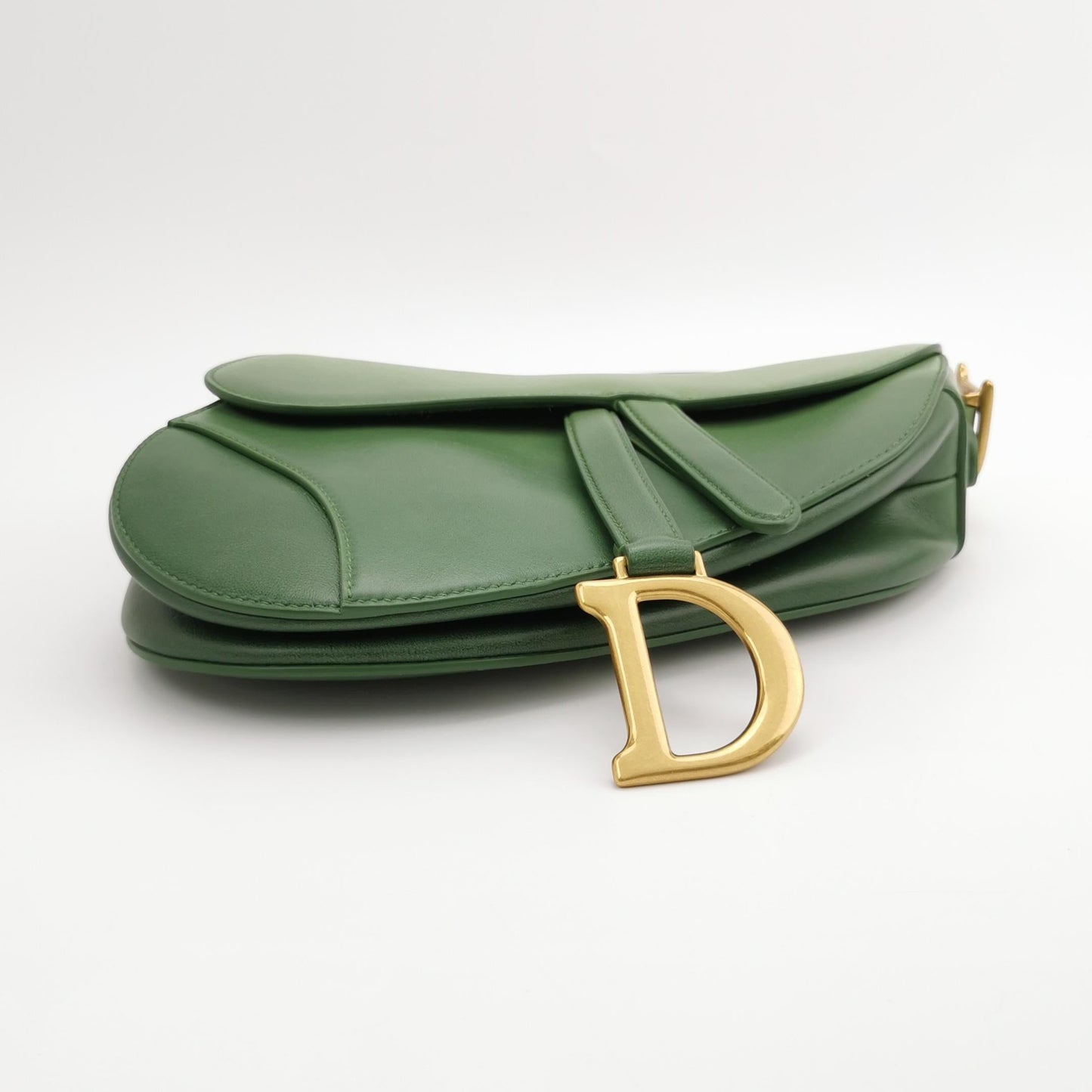 Dior Saddle Medium Hardware Shoulder Bag Leather Green