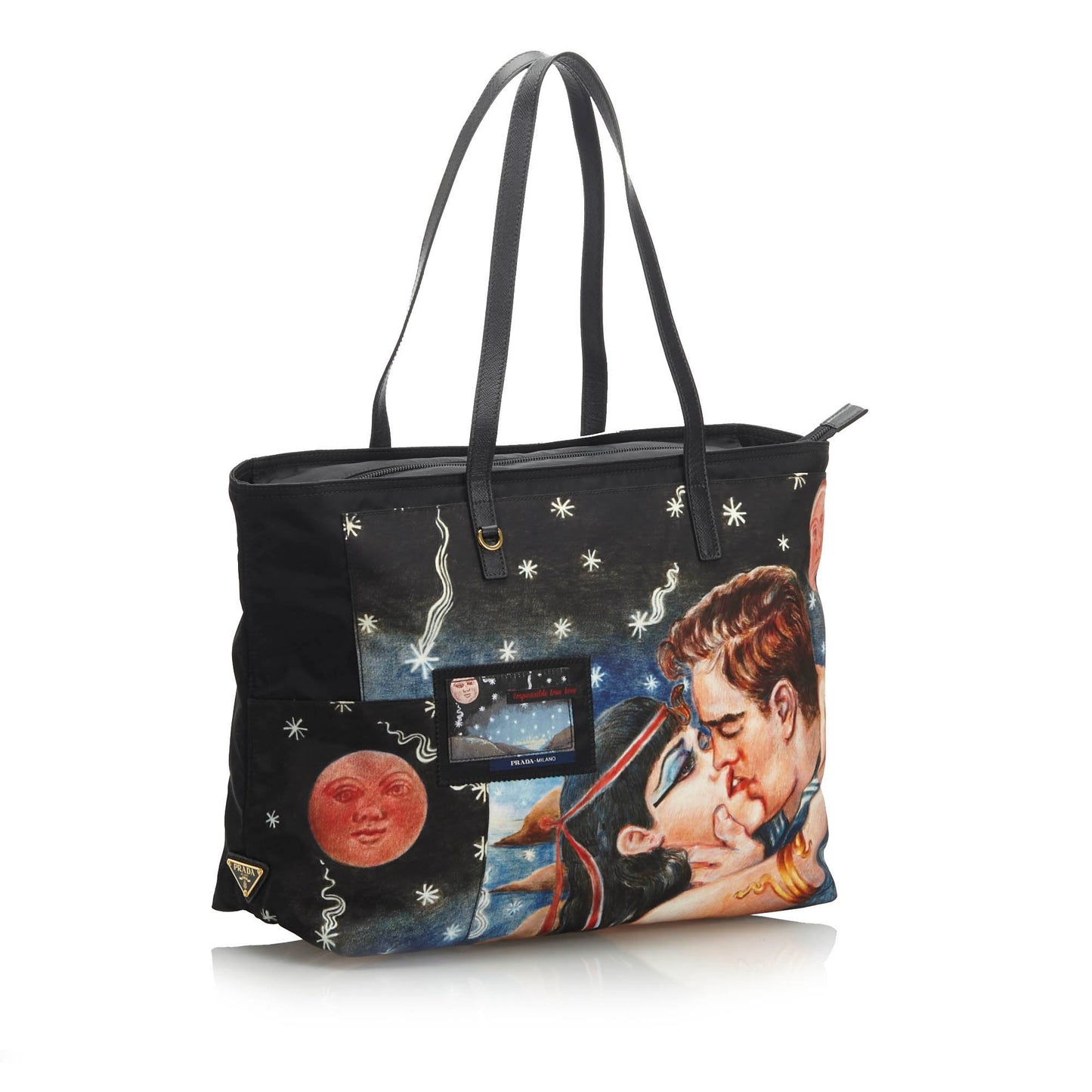 Prada Fabric Impossible True Love Tote Italy Nylon Black Tote Bag Love Tote Italy