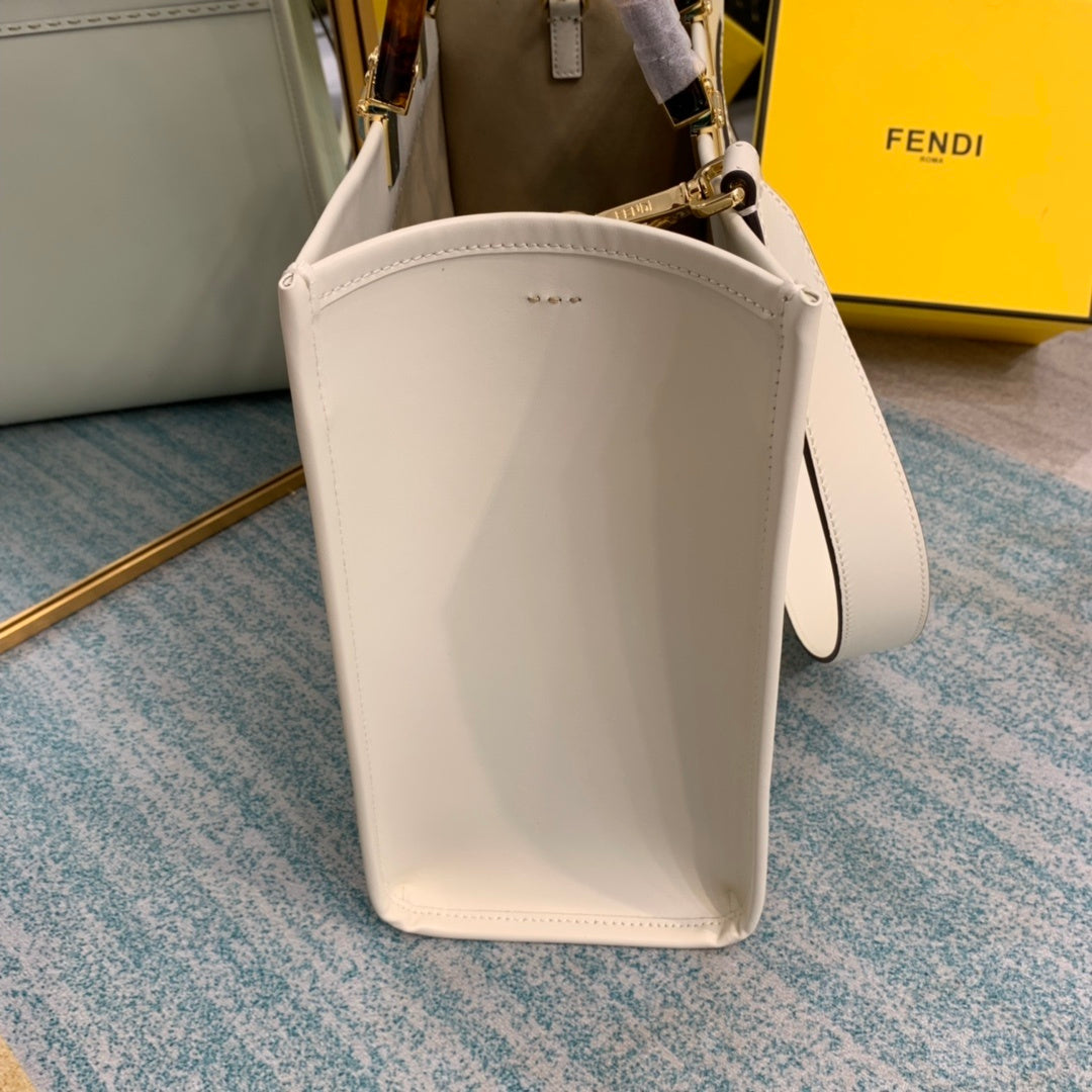 Fendi Top QualityTop Quality Sunshine Handle White FF Crossbody Bag