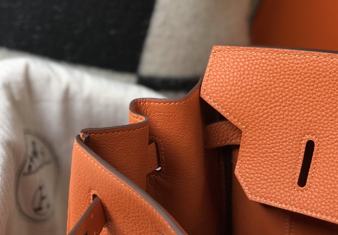 Top Quality Birkin Orange Togo Hardware Bag Gold Shoulder Bag