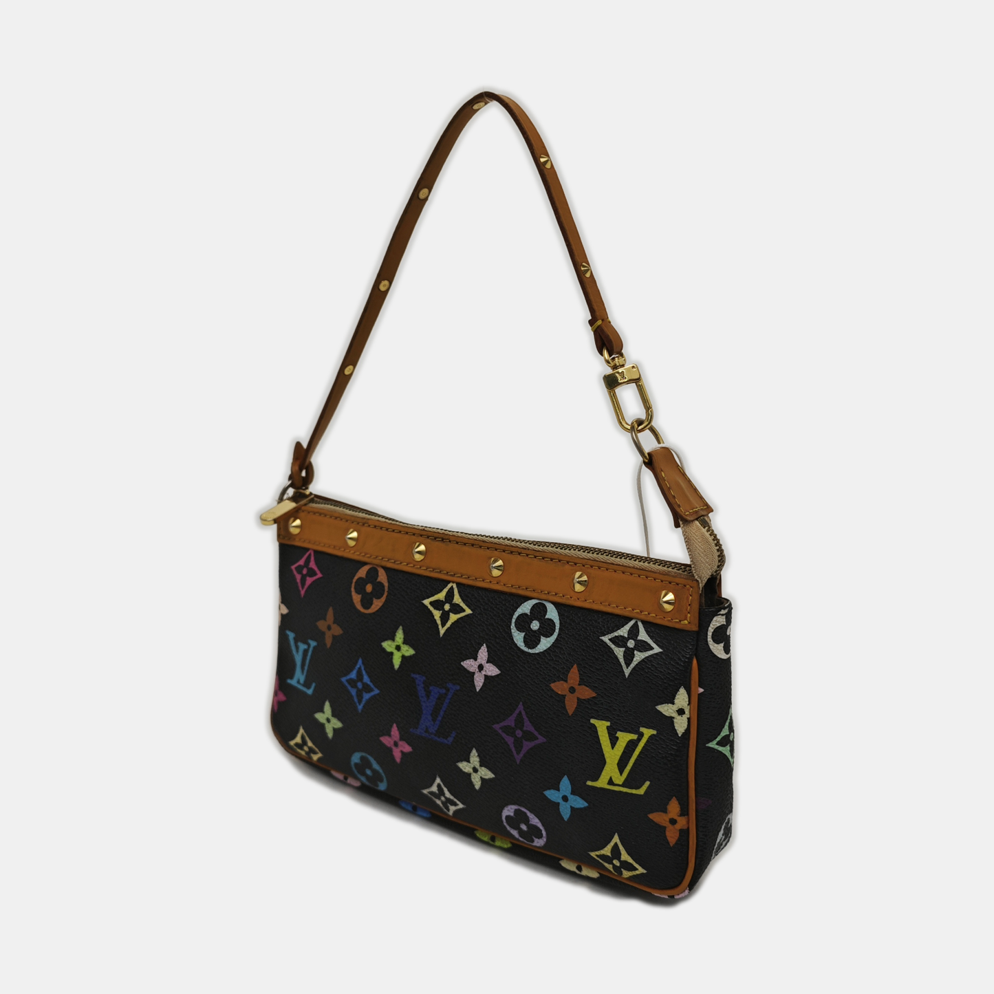 Louis Vuitton x Takashi Murakami Pochette Accessoire Multicolor Black Clutch Bag