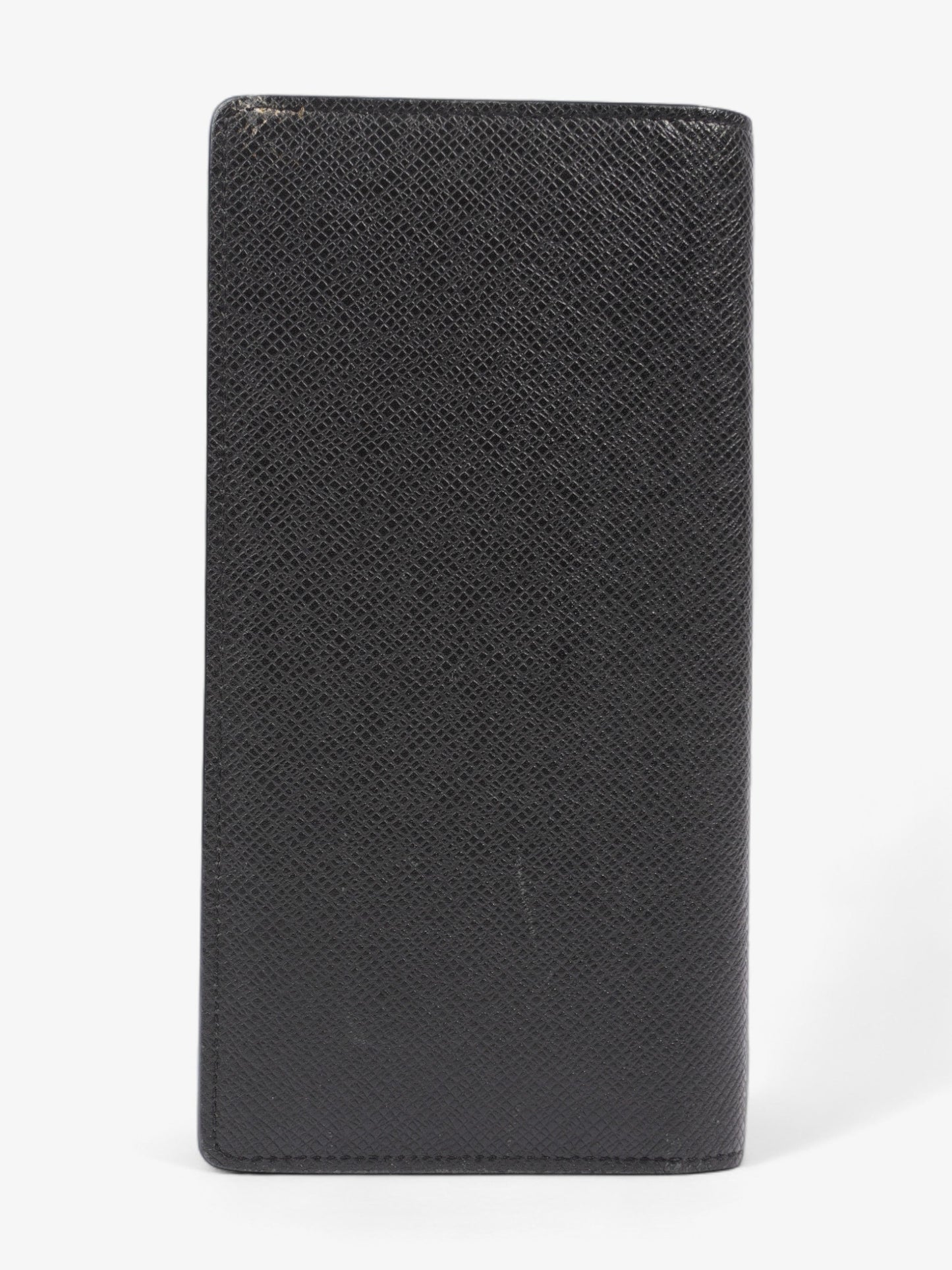 Louis Vuitton Taiga Portefeuille Brazza Long Black Leather Wallet Case