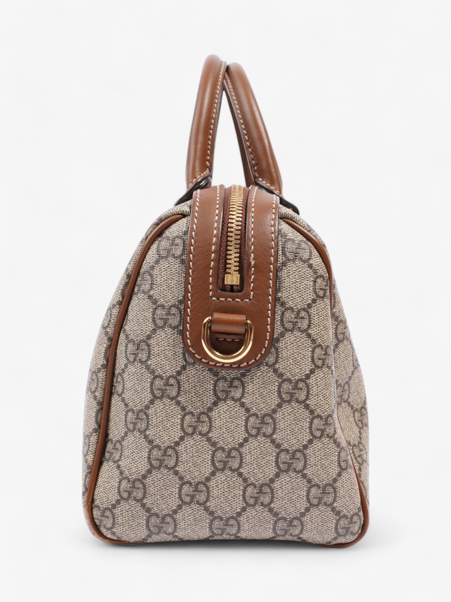 Gucci Boston Bee Bag Supreme Coated Canvas Brown Crossbody Bag