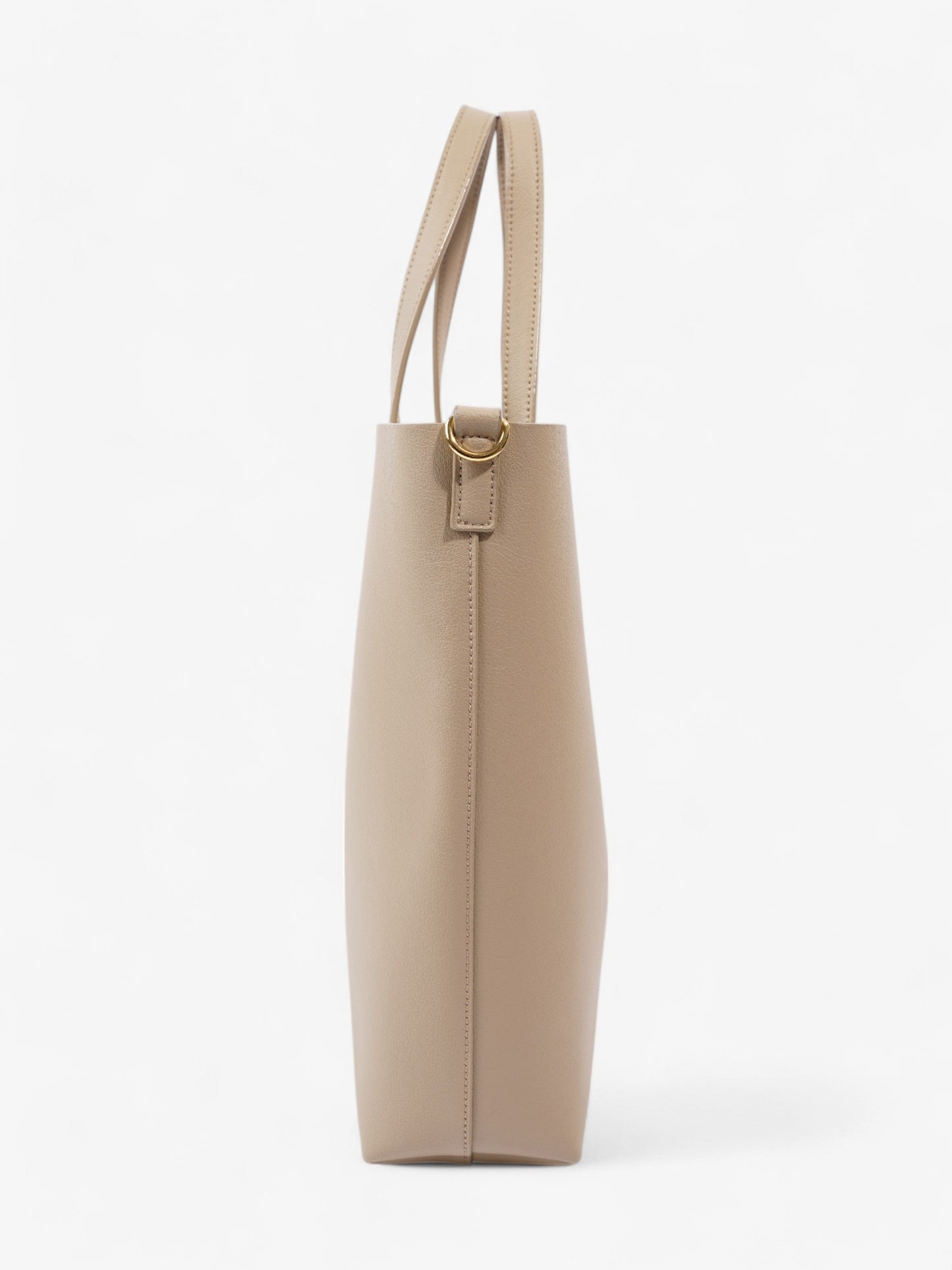 YSL Saint Laurent Shopping Bag Dark Calfskin Leather Beige Toy Shoulder Bag