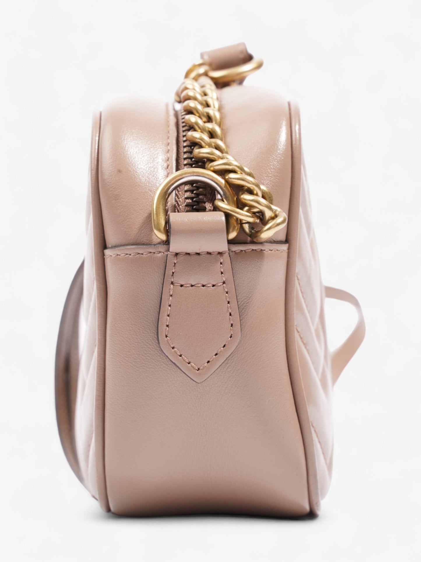 Gucci Marmont Taupe Crossbody Bag Leather Matelasse
