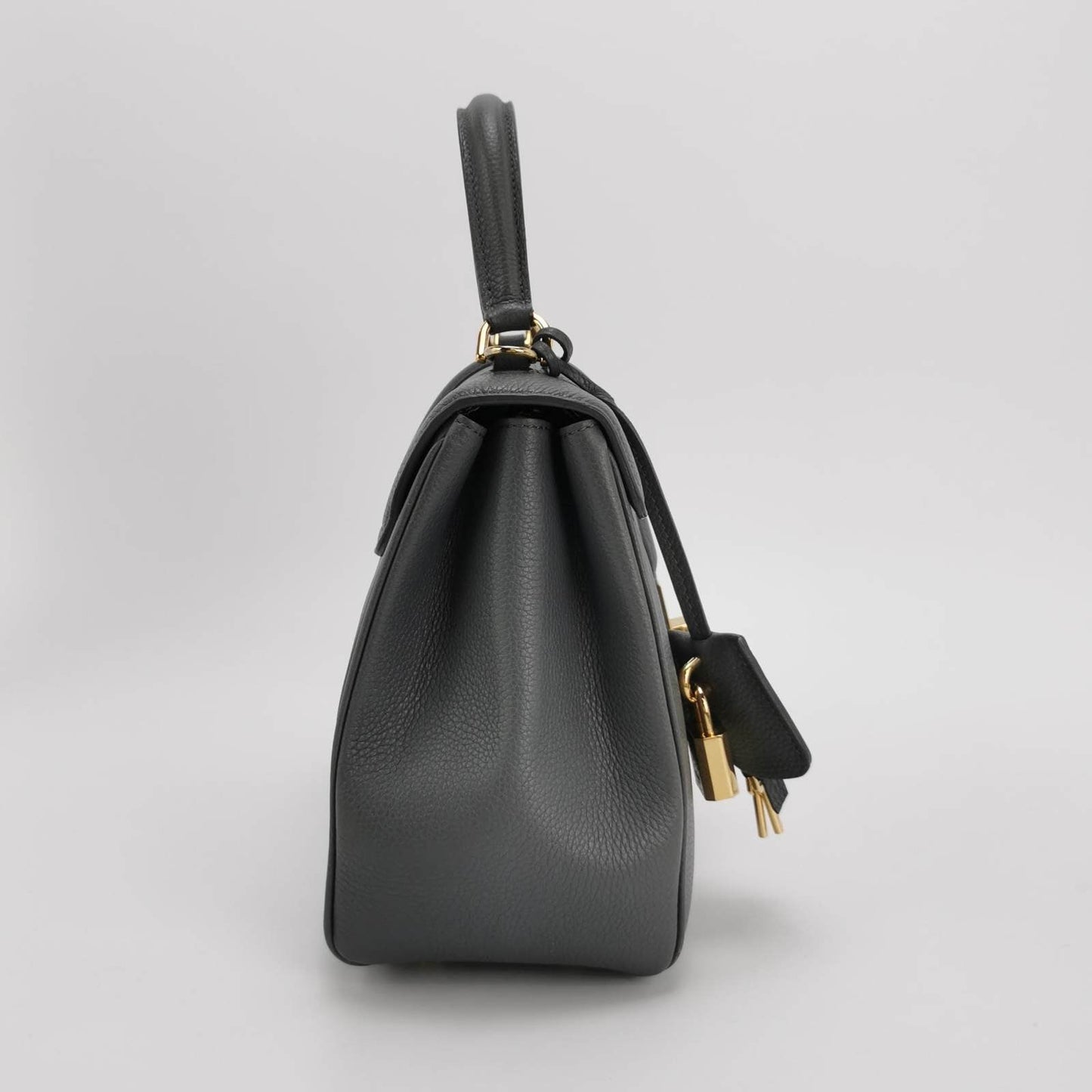 Celine Bag Grey Pebbled Calfskin Leather Small Travel Bag