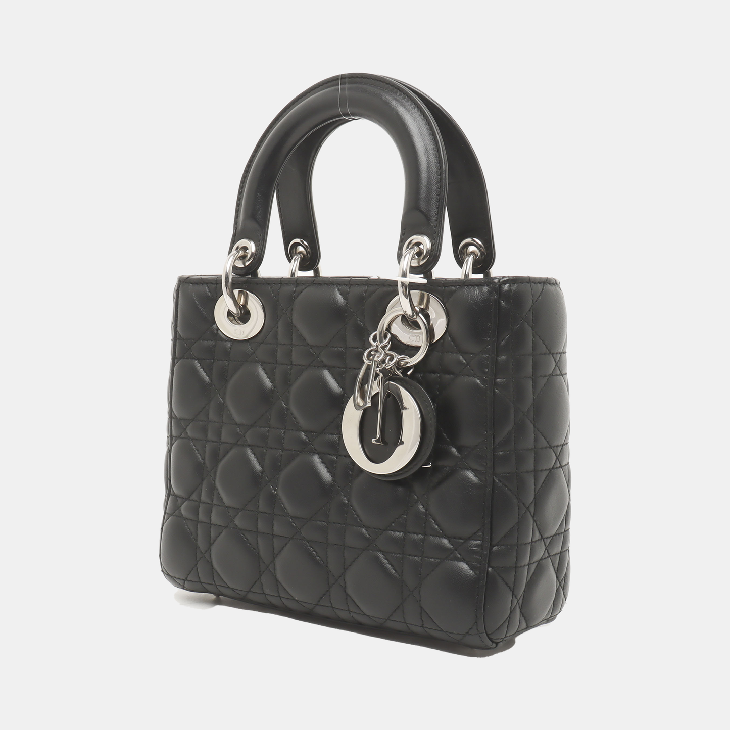 Dior Lady Small My Abc Lambskin Hardware Handbag Leather Black Travel Bag