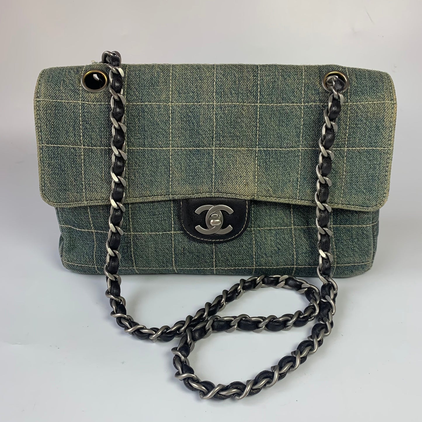 Chanel Ice Cube Chocolate Bar Classic Flap Green Handbag Green 1