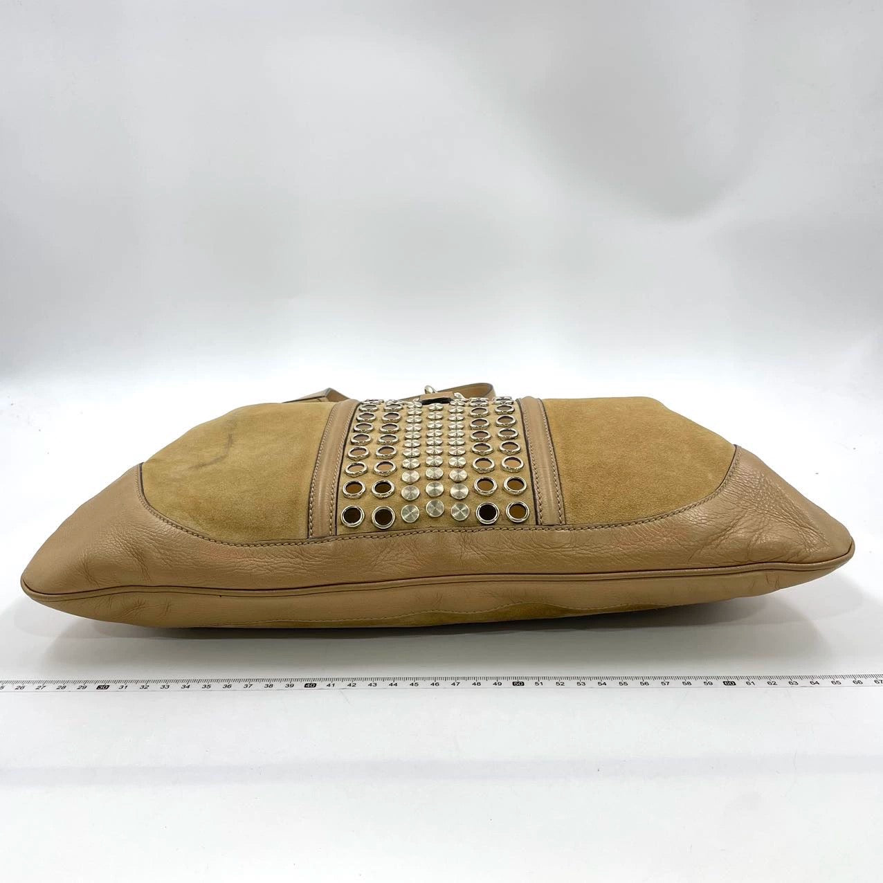 Gucci Jackie Tan Hardware Leather Suede Brown Gold Travel Bag