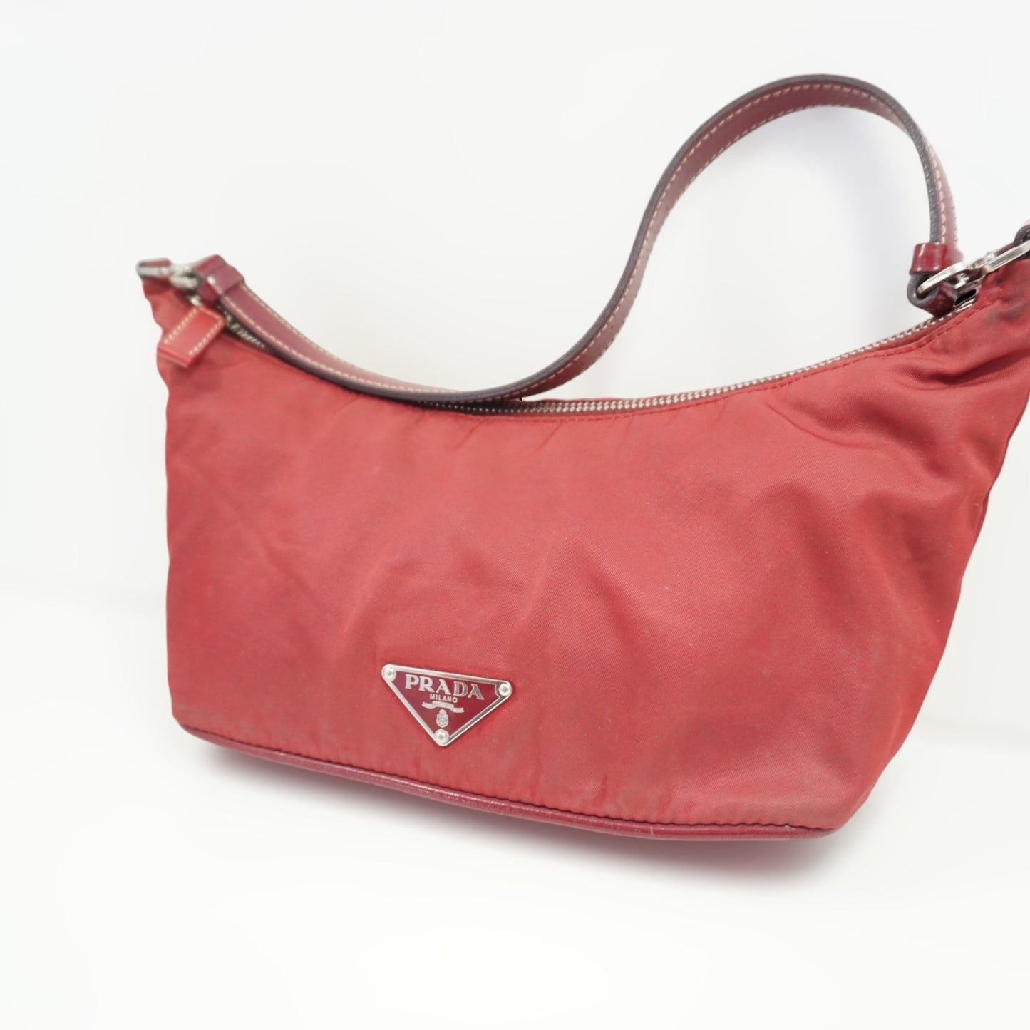 Prada Rød Tessuto Luxury Handbag Travel Bag