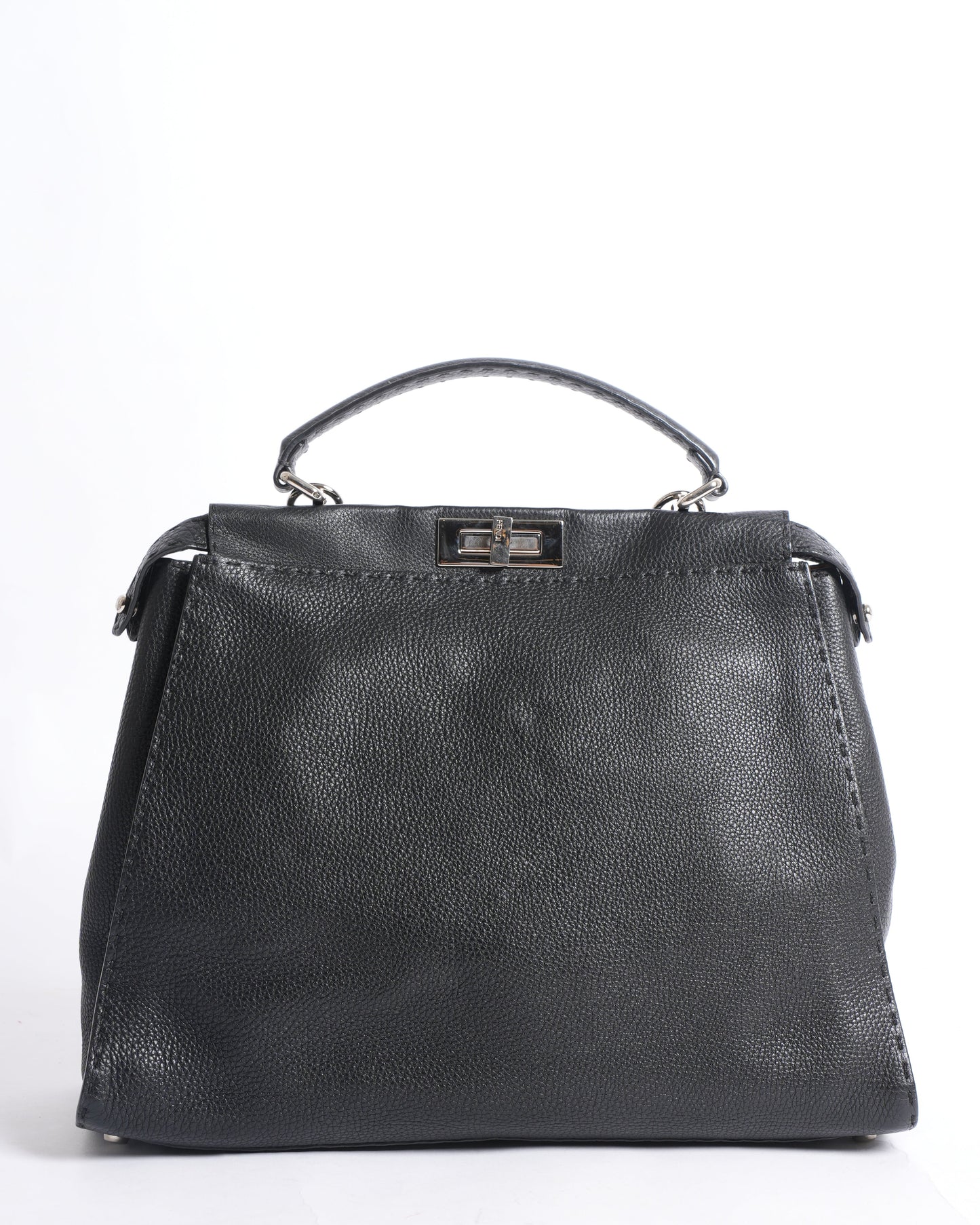 Fendi Handbag Peekaboo In Leather Black Top Handle Shoulder Bag