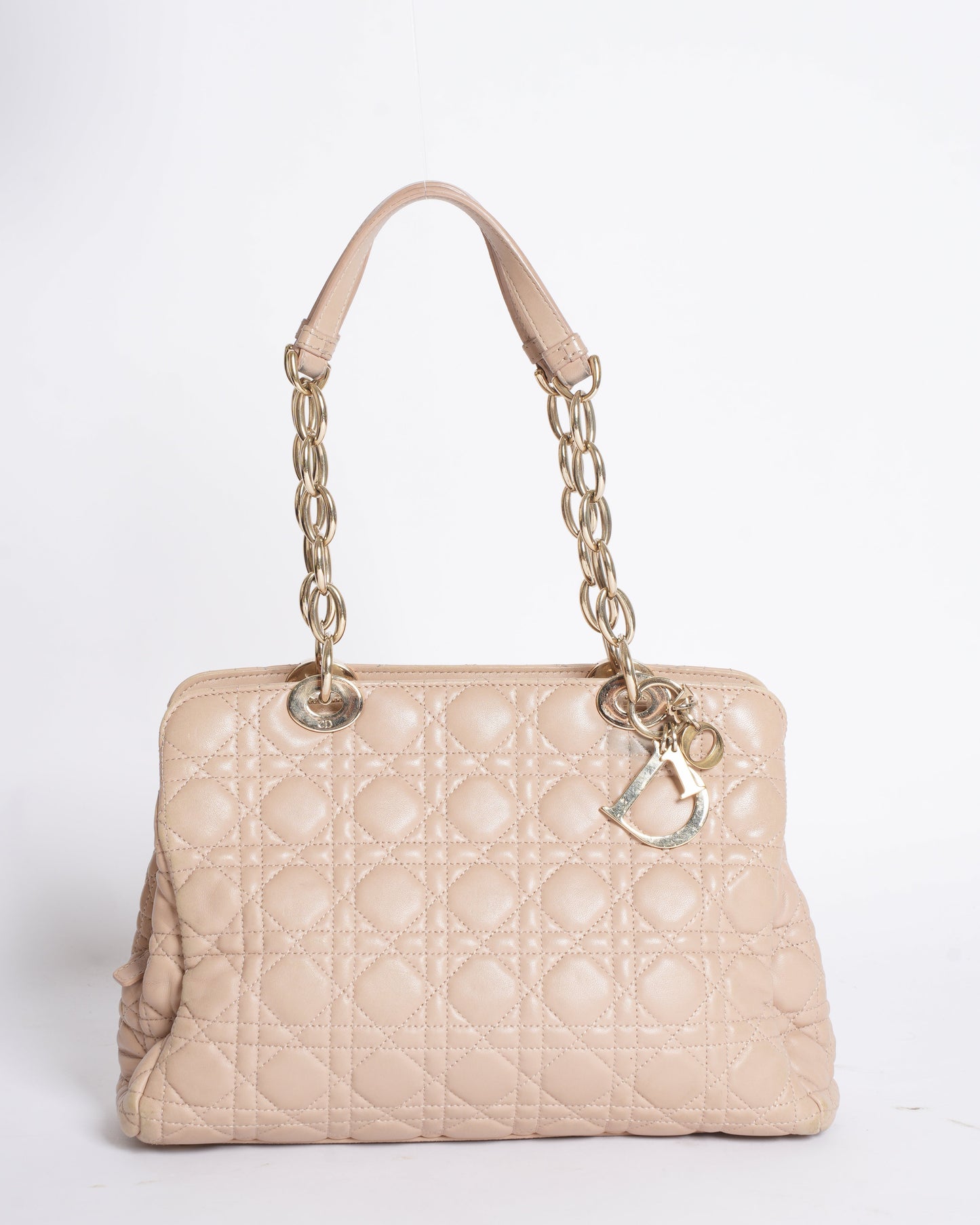 Dior Handbag Christian Cannage Soft Lady Shopper Tote Small Top Handle Shoulder Bag