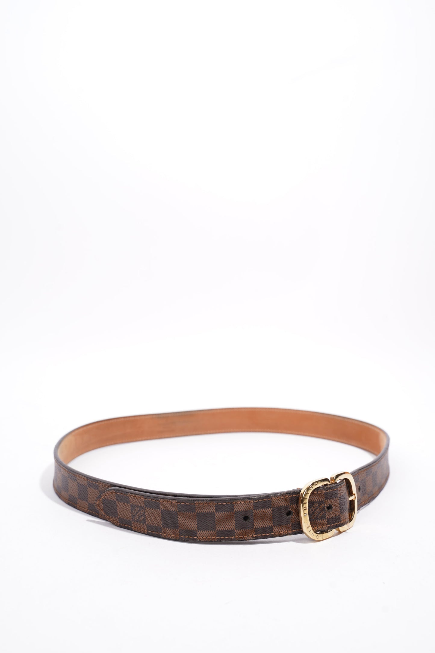 Louis Vuitton Trunk Buckle Belt Ebene Coated 80cm Canvas Coated Canvas Damier Apparel