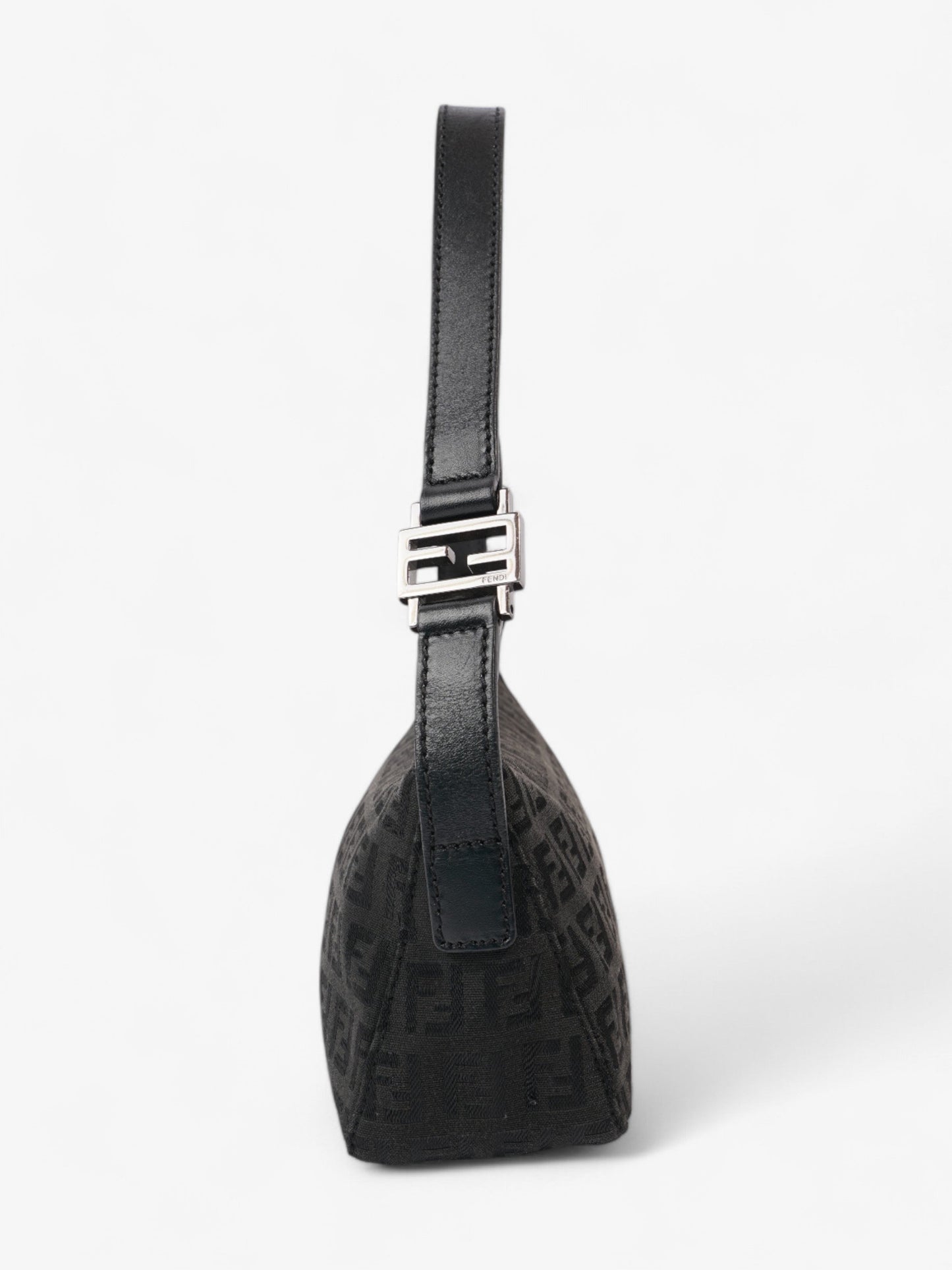 Fendi Zucca Shoulder Bag Canvas Black