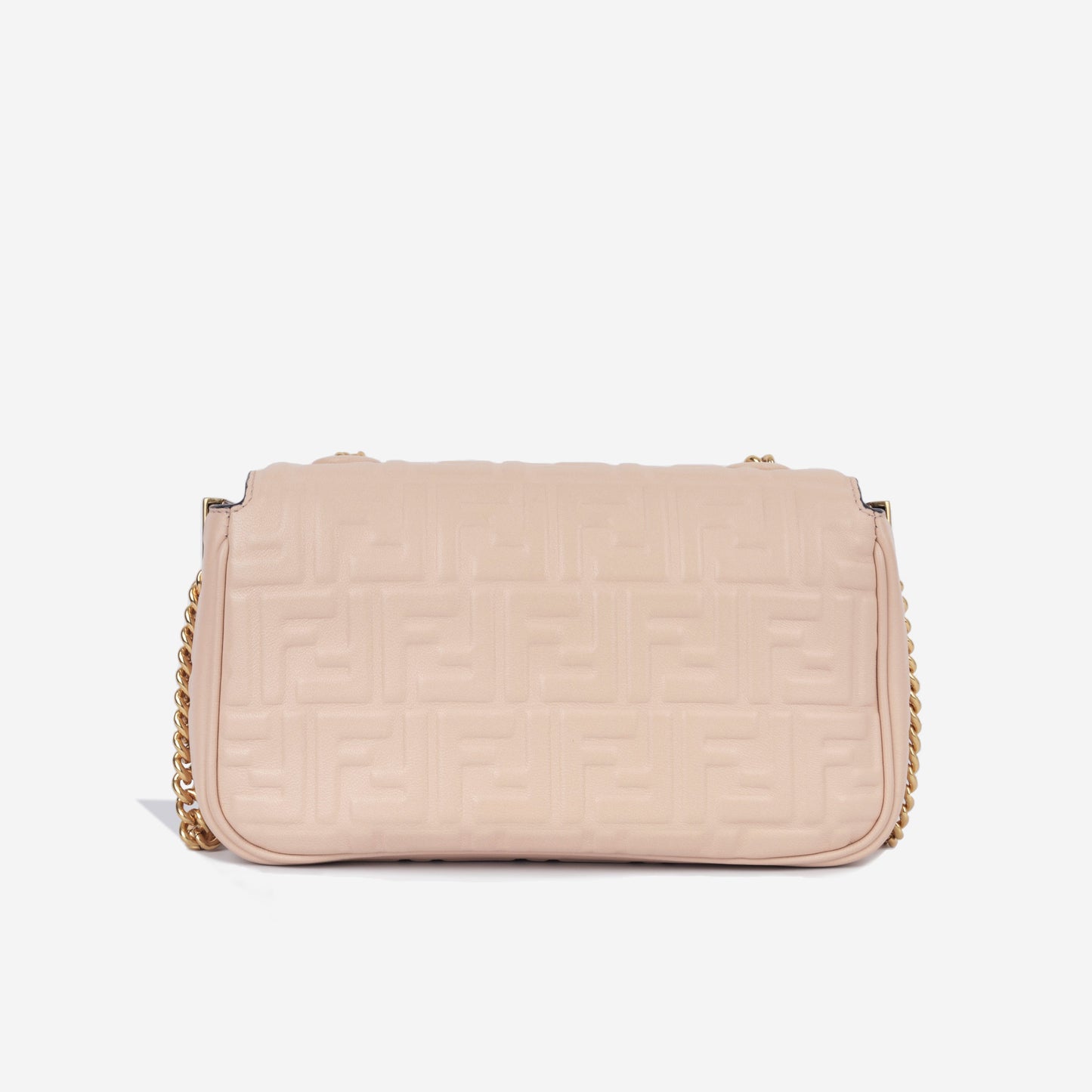 Fendi Baguette Midi Bag Chain Shoulder Bag Pink Nappa Ghw
