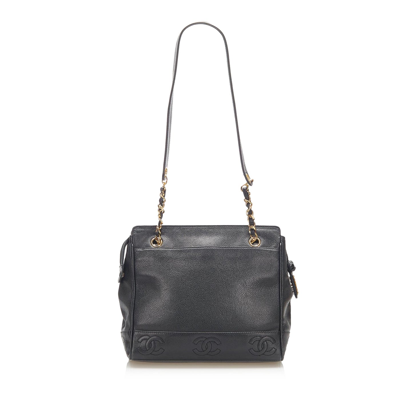 Chanel Triple Coco Caviar Shoulder Bag Leather Black Crossbody Bag