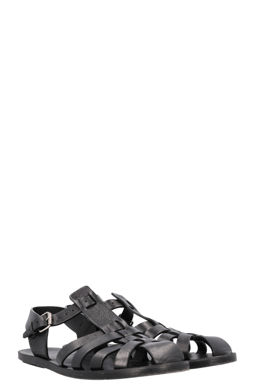 YSL Saint Laurent Sandals Leather Black Shoes