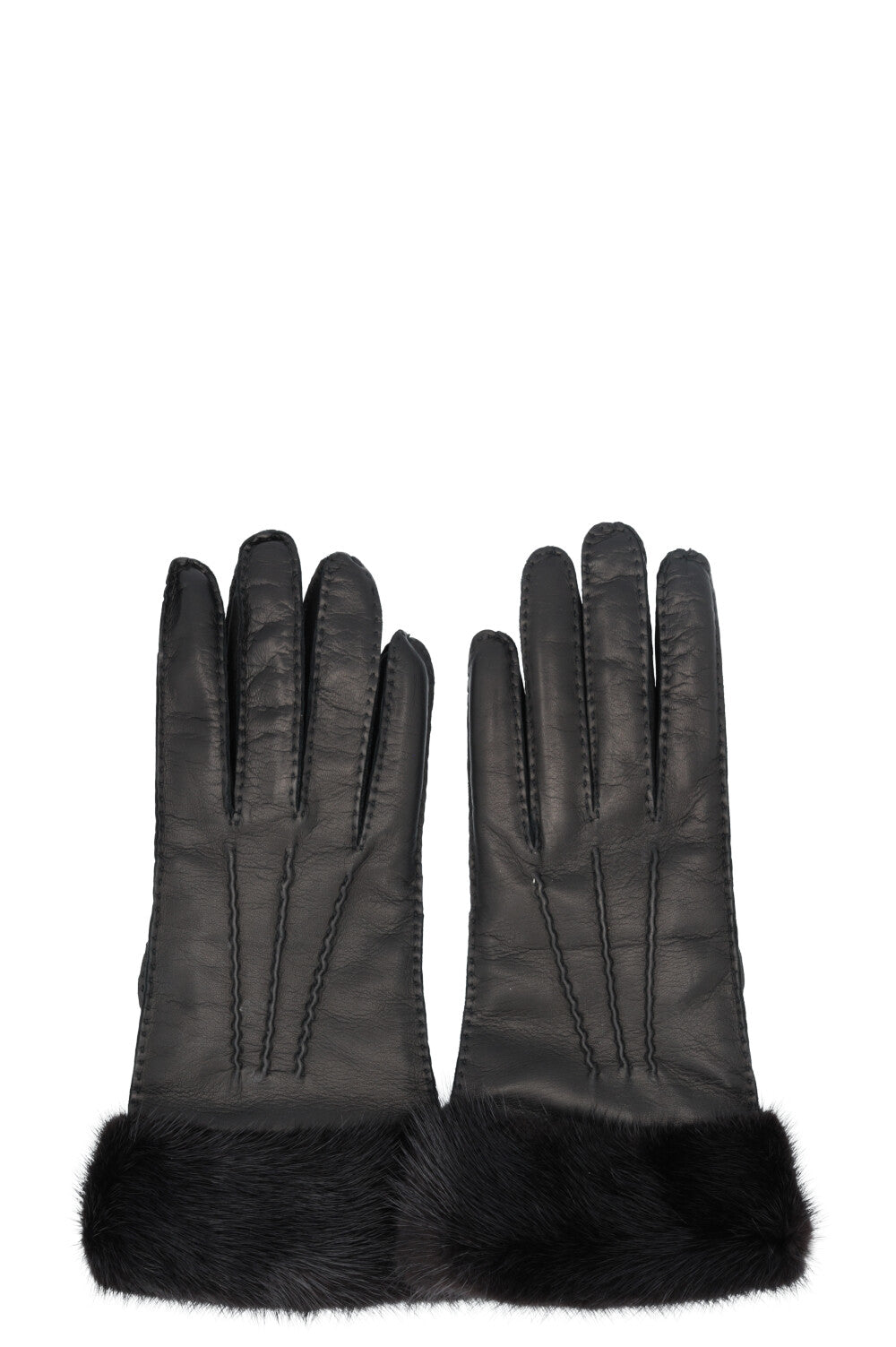 Prada Mink Gloves Leather Black Handbag