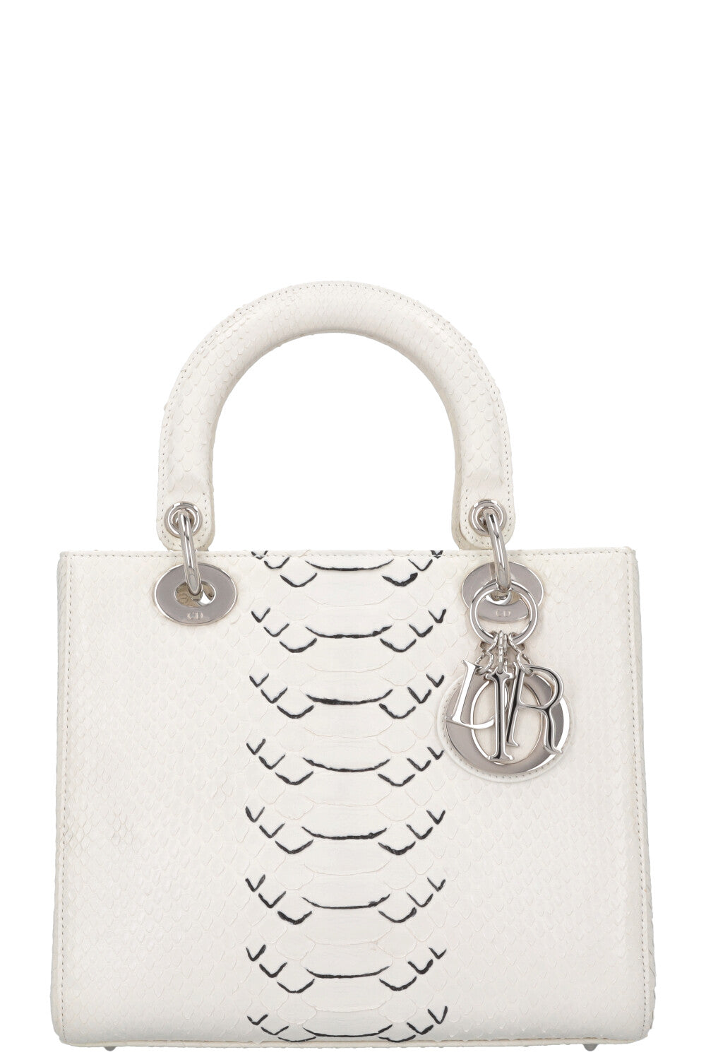 Dior Handbag Lady Python White Medium