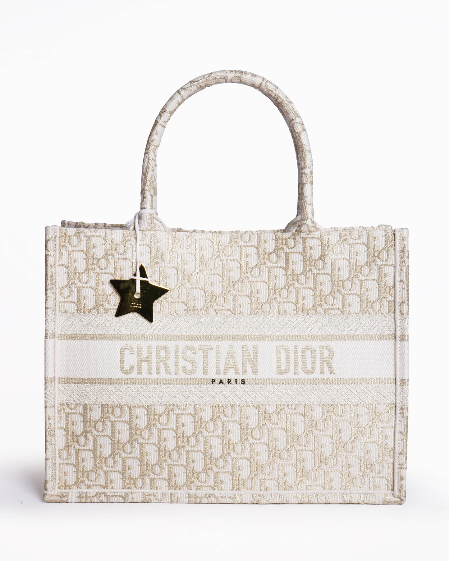 Dior Handbag New Christian Book Tote In White Medium Tote Bag