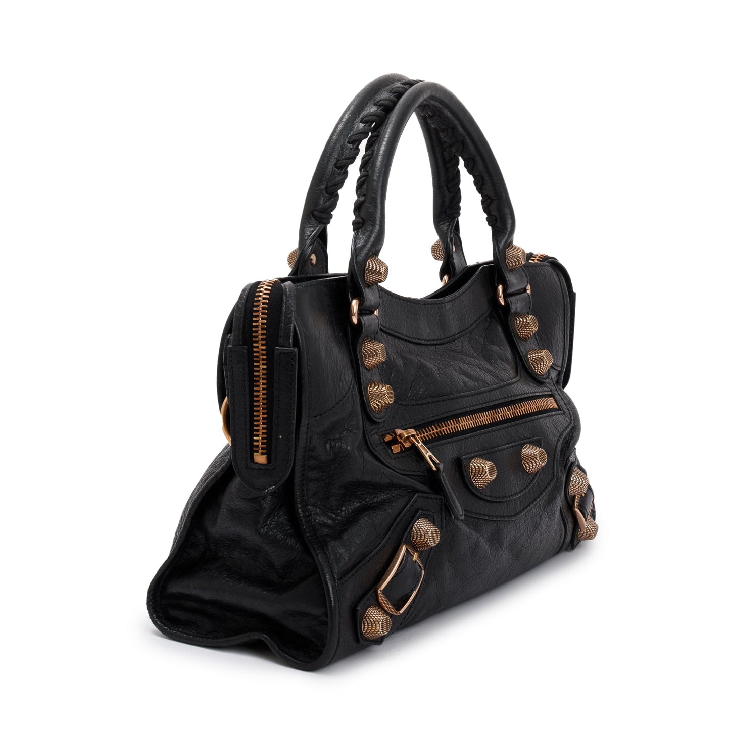 Balenciaga Distressed Arena Giant City Bag Leather Black Travel Bag