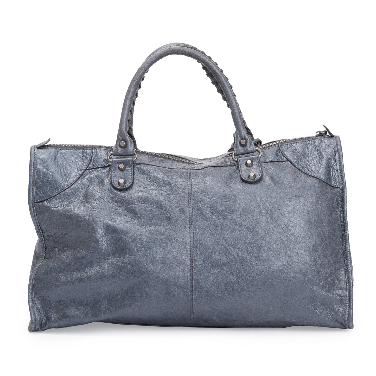 Balenciaga Agneu Motocross Classic Work Bag Leather Blue Travel Bag