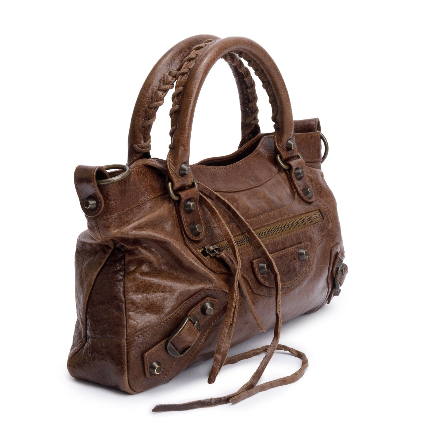 Balenciaga Agneau Le City Bag Leather Brown Travel Bag