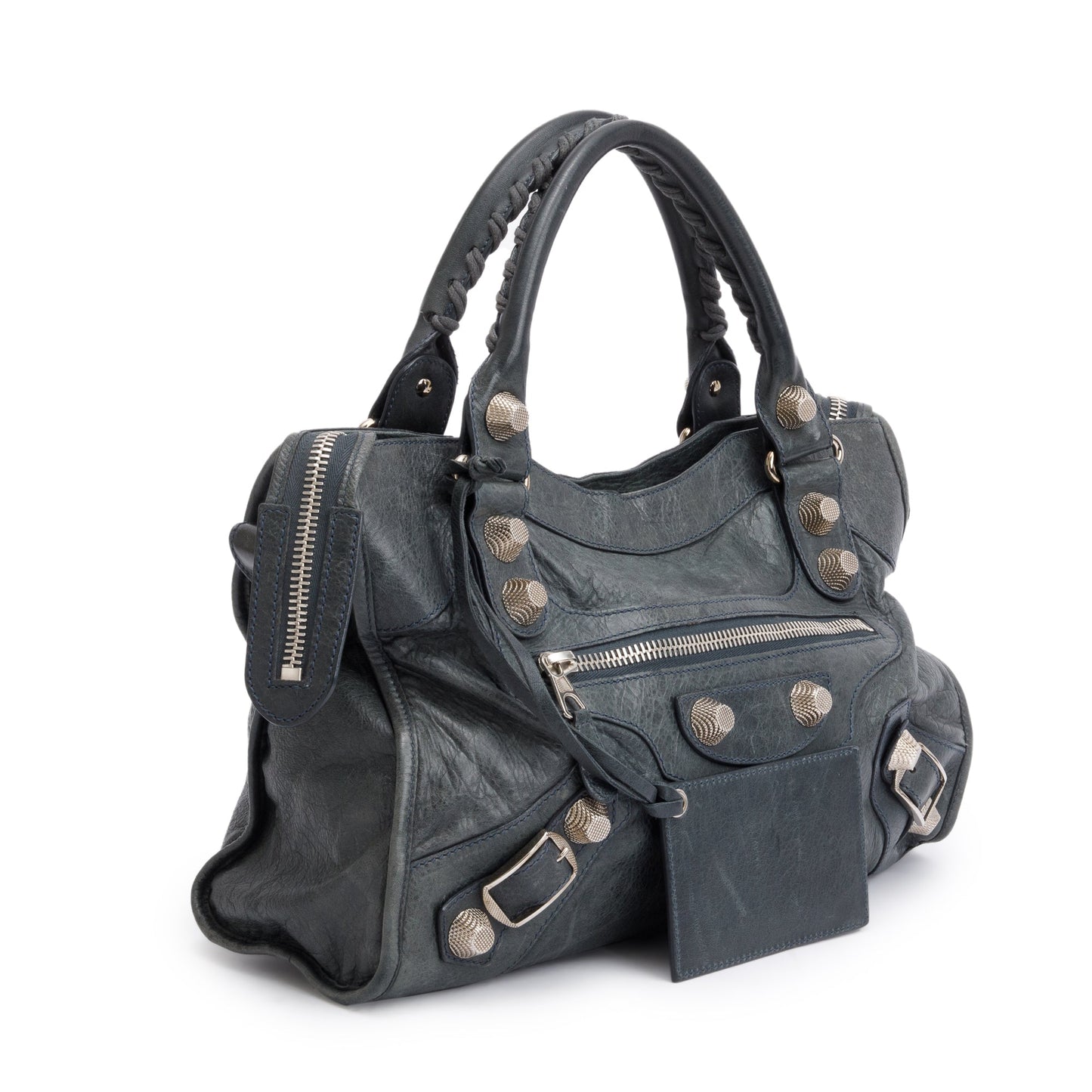 Balenciaga Grey Distressed Arena Giant City Bag Leather Travel Bag