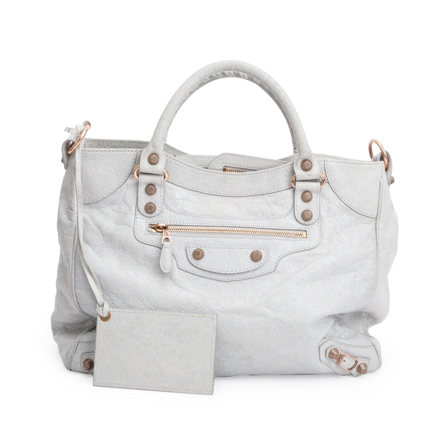 Balenciaga Grey Motocross Agneau Giant City Bag Leather Travel Bag