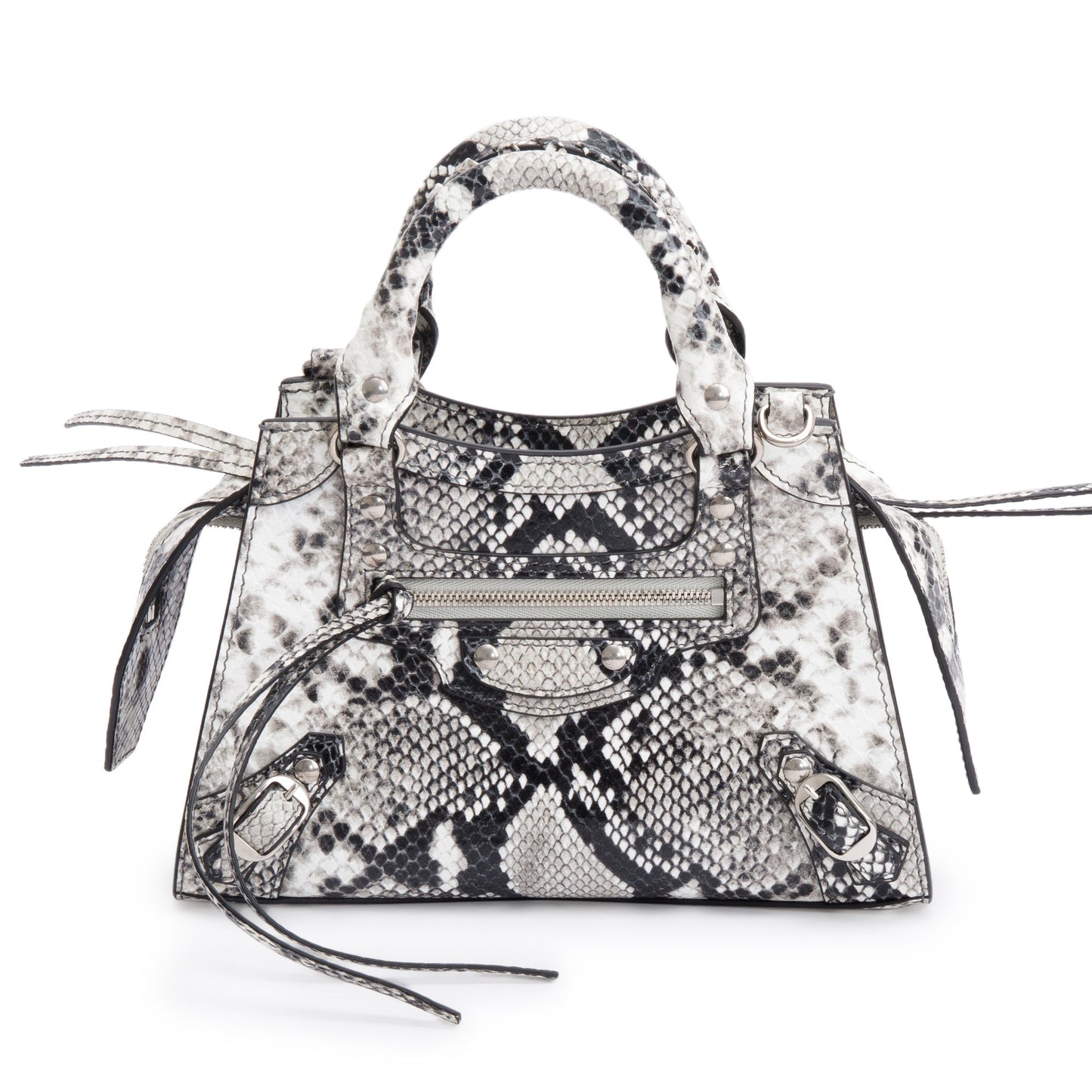 Balenciaga Grey Python Embossed Neo Classic City Bag Mini Travel Bag