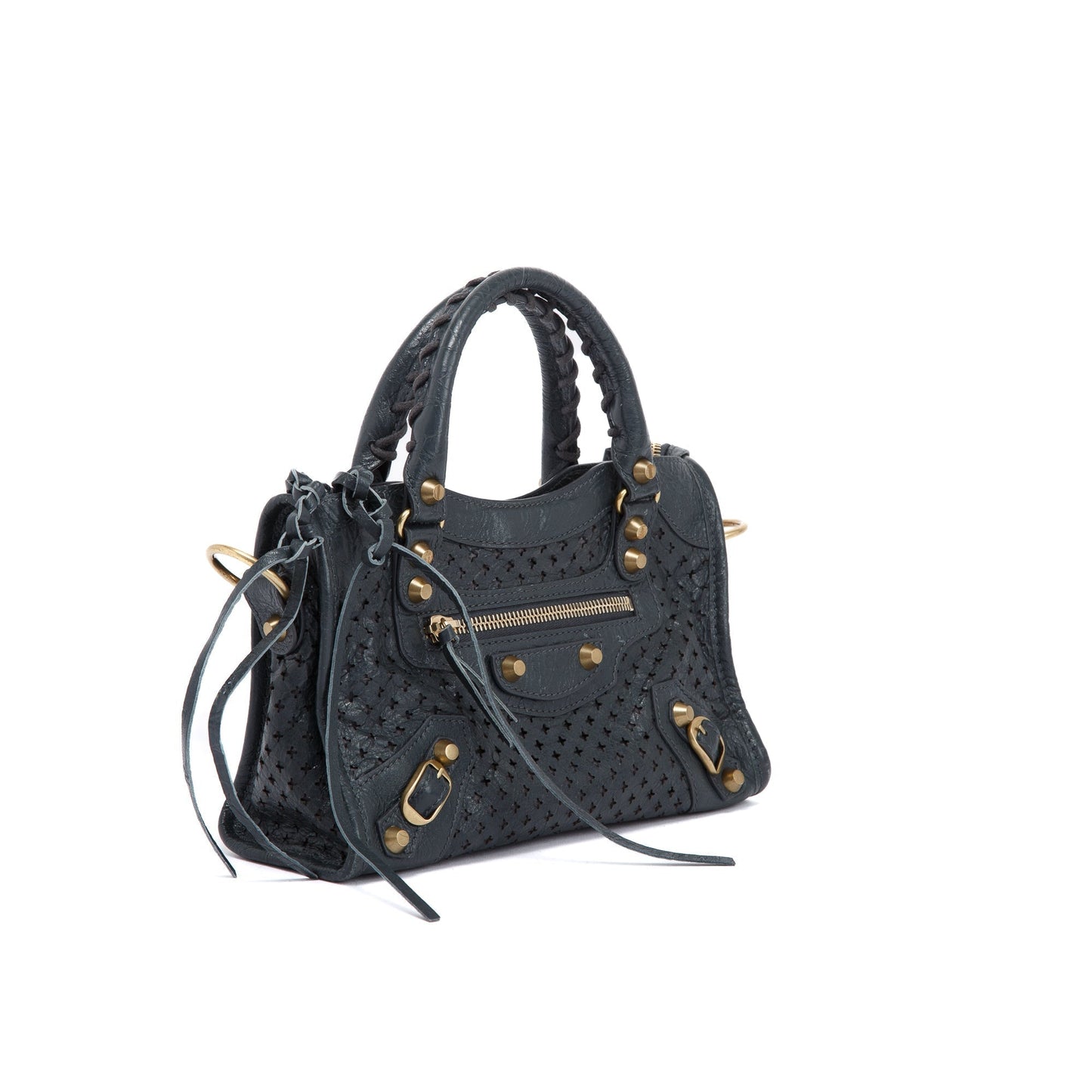 Balenciaga Perforated Motocross Classic City Bag Mini Travel Bag